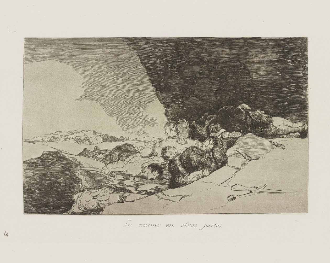Más részeken ugyanez. (Ugyanez másutt.), pl. 23. A háború katasztrófái című sorozatból alkotó: Francisco de Goya
