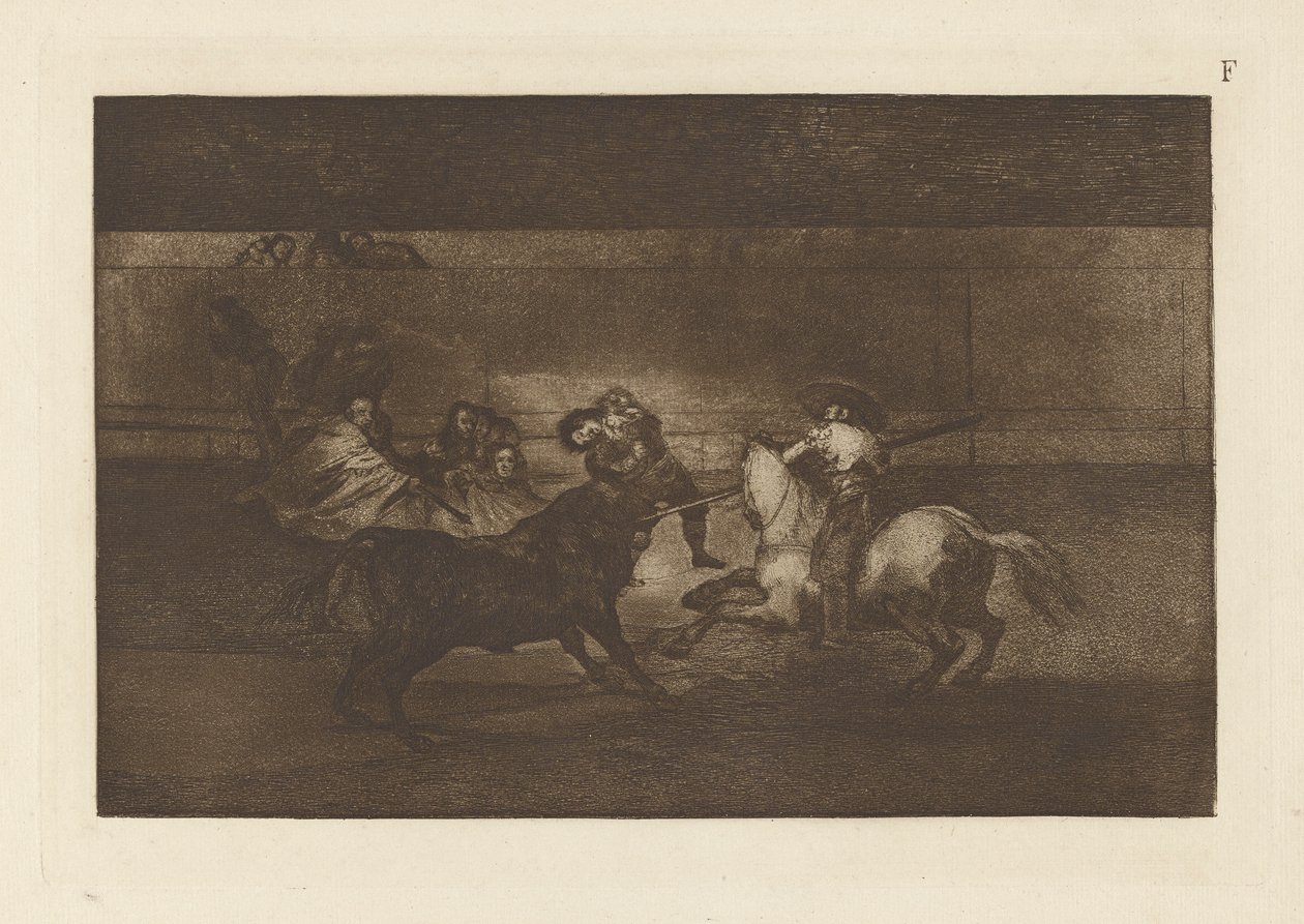 Pepe Illo halála (Pepe Illo halála, 3. kompozíció), F tábla a The Bull Maquia-ból (3. kiadás) alkotó: Francisco de Goya