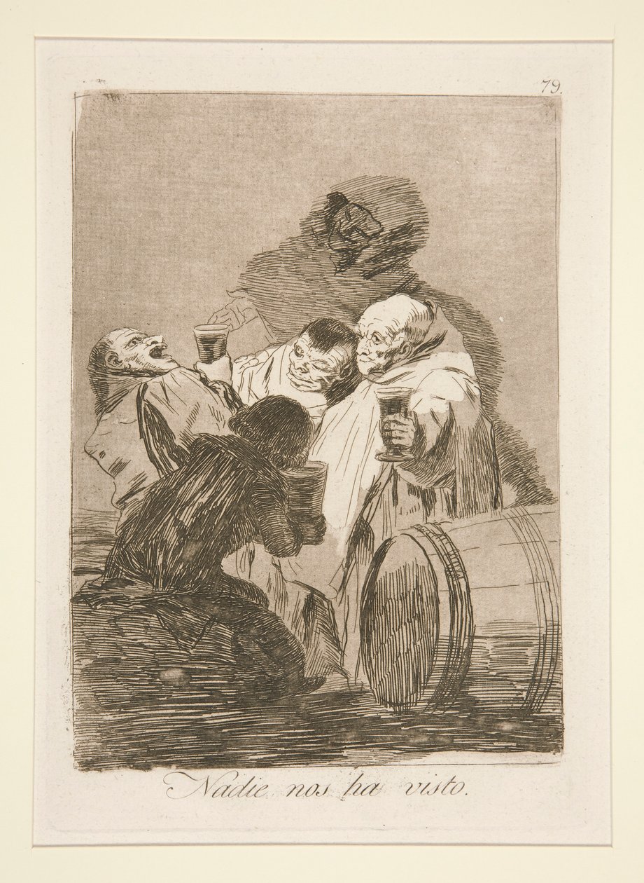 Senki sem látott minket (No One Has Seen Us), pl. 79 A szeszélyek című sorozatból alkotó: Francisco de Goya