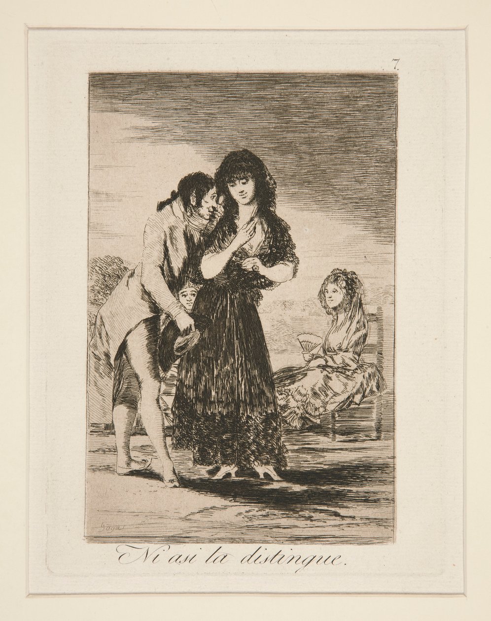 Ni asi la distingue (Még így sem tudja kivenni), pl. 7 Los caprichosból alkotó: Francisco de Goya