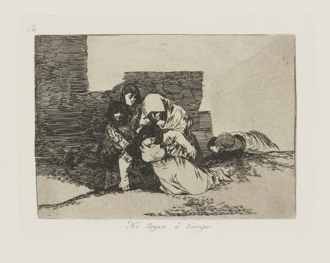 Nem érkeznek meg? időjárás. (Nem érkeznek időben.), pl. 52. A háború katasztrófái című sorozatból alkotó: Francisco de Goya