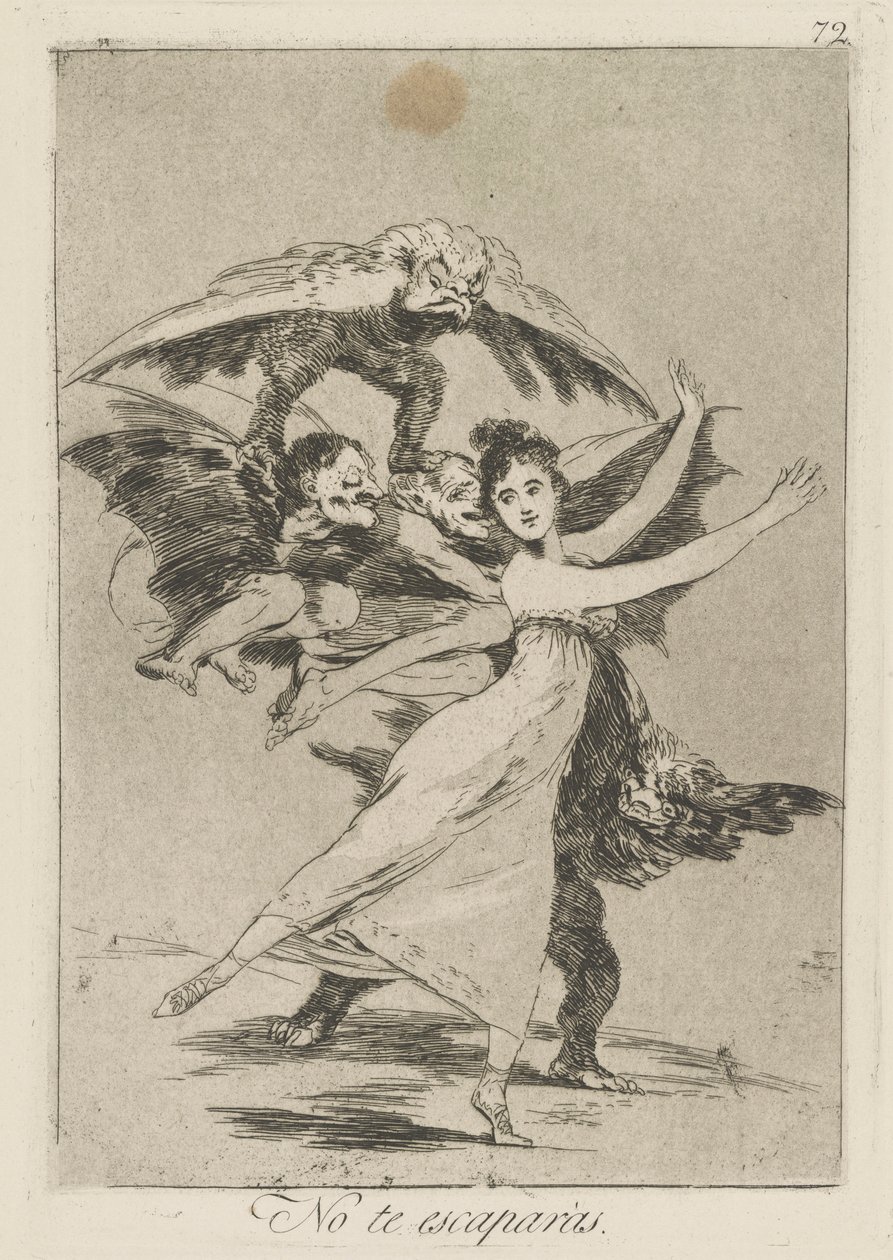 Nincs te escapr?s. (Nem fogsz szökni.), pl. 72 a Los caprichos sorozatból alkotó: Francisco de Goya