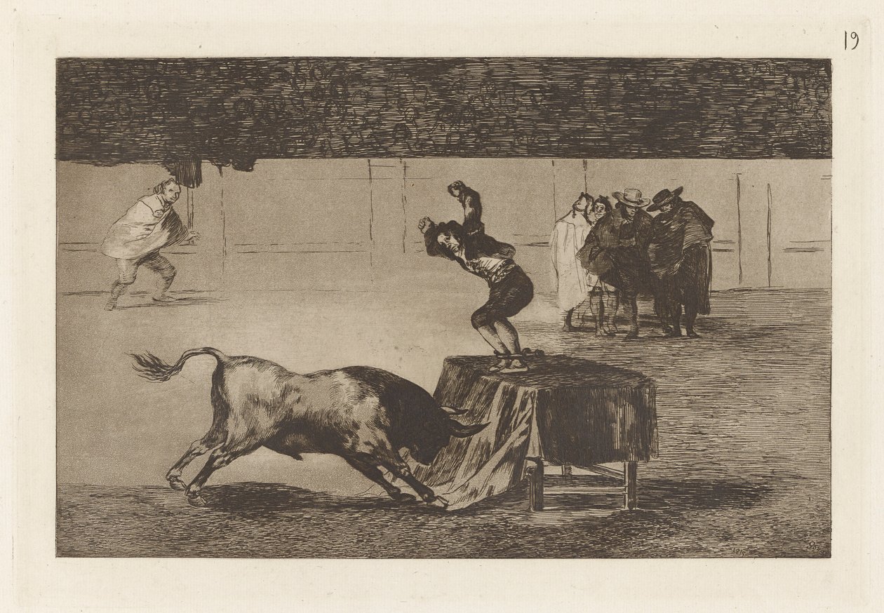 Egy másik őrültsége ugyanazon a téren (Another Madness of his in the Same Ring), 19. tábla a La tauromaquia-ból alkotó: Francisco de Goya