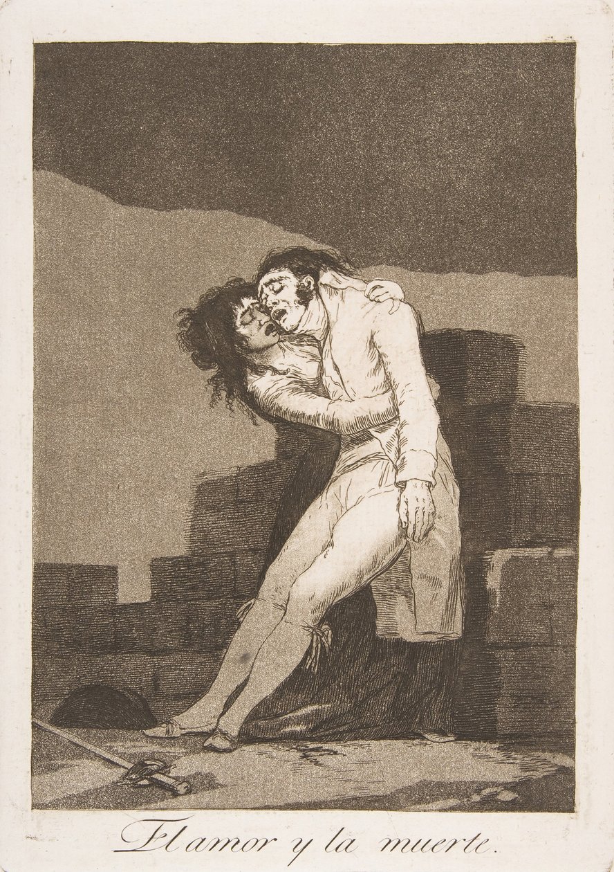 10. tábla Los Caprichosból: Szerelem és halál Szerelem és halál, 1799. alkotó: Francisco de Goya