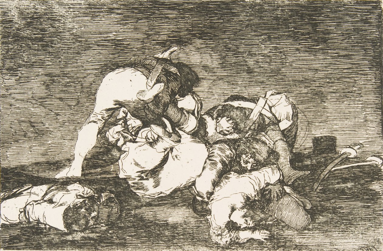 10. tábla a The Disasters of War-ból The Disasters of War: Ezeket sem. Nem is..., 1810. alkotó: Francisco de Goya