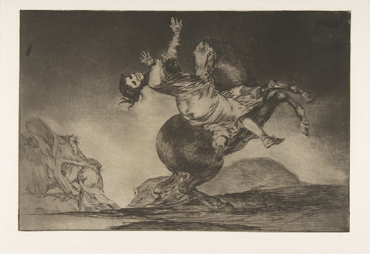 10. tábla a Disparatesből: A lórabló, kb. 1816-23, 1864-ben megjelent. alkotó: Francisco de Goya