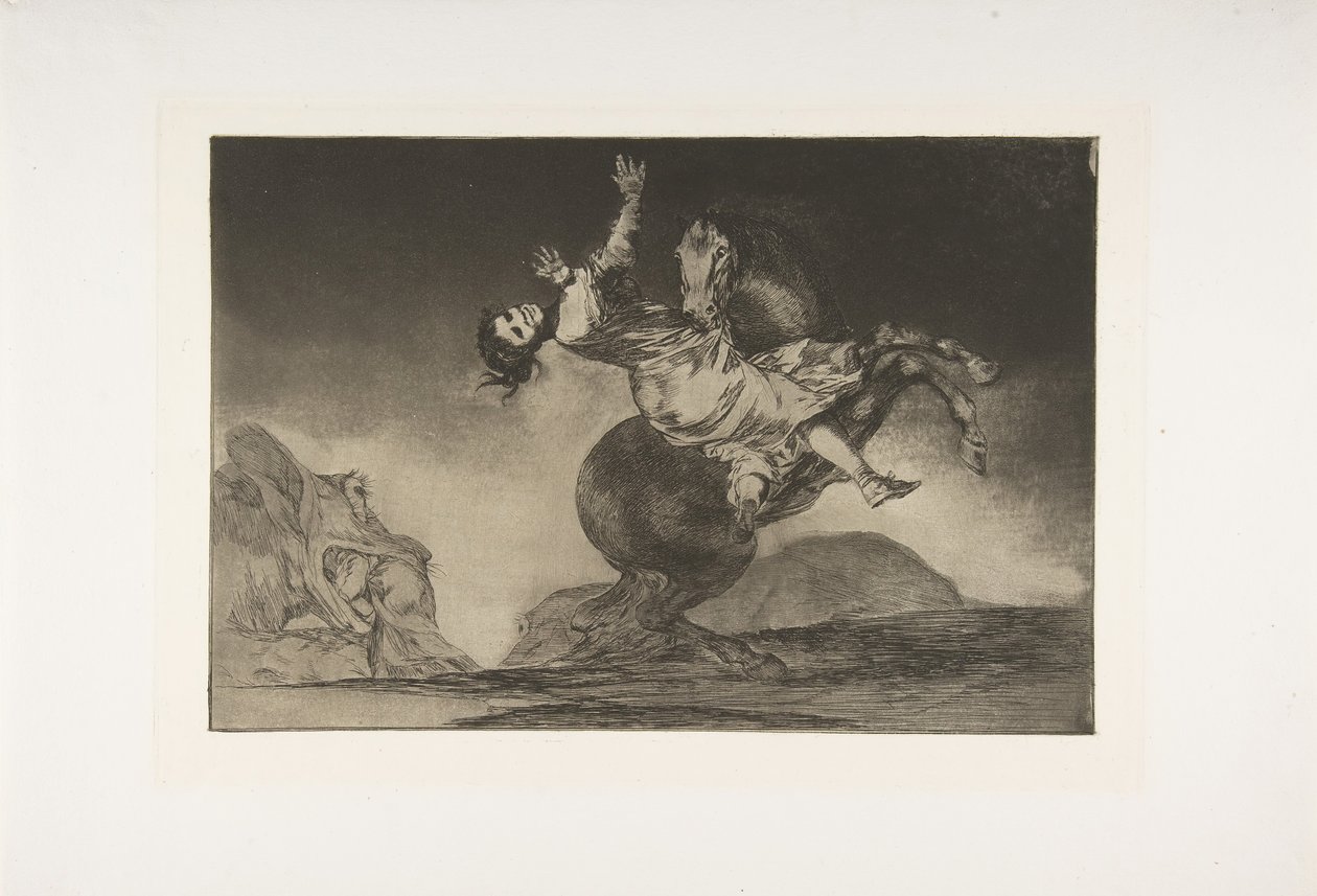 10. tábla a Disparatesből: A lórabló, kb. 1816-23, 1864-ben megjelent. alkotó: Francisco de Goya