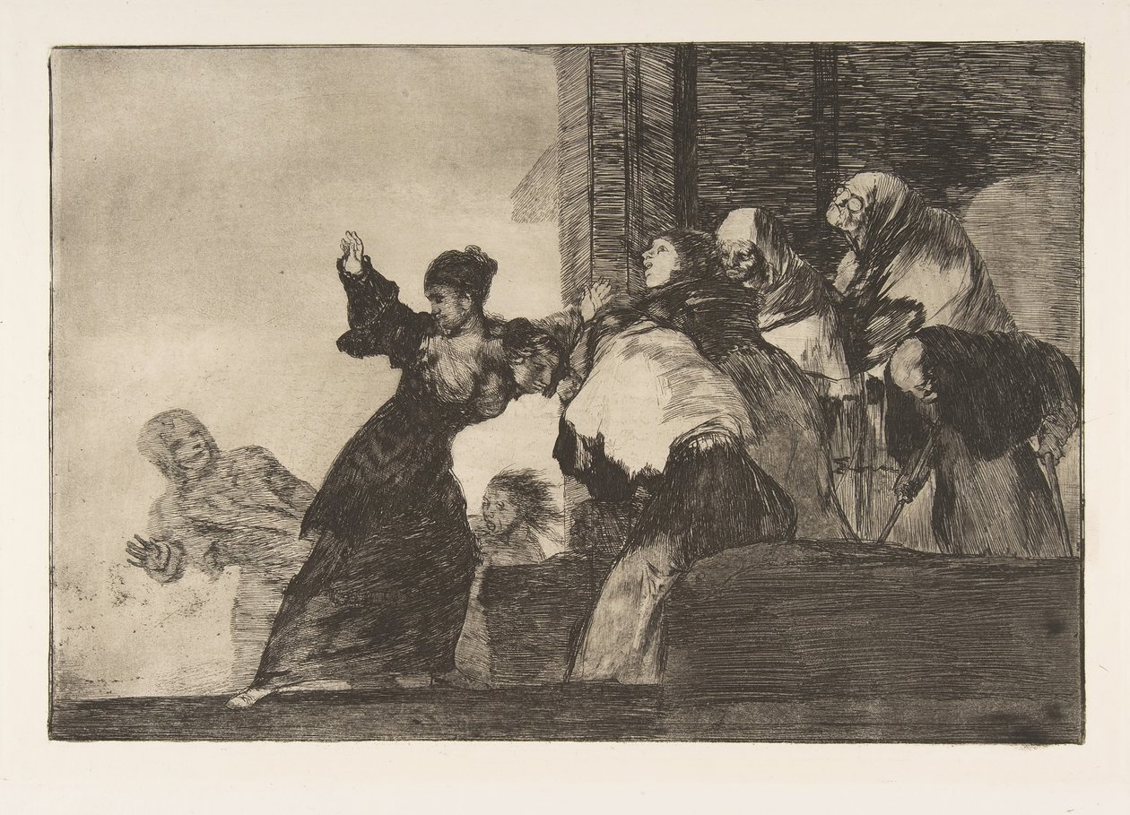 A Disparates 11. táblája: Poor Folly, kb. 1816-23, 1864-ben megjelent. alkotó: Francisco de Goya
