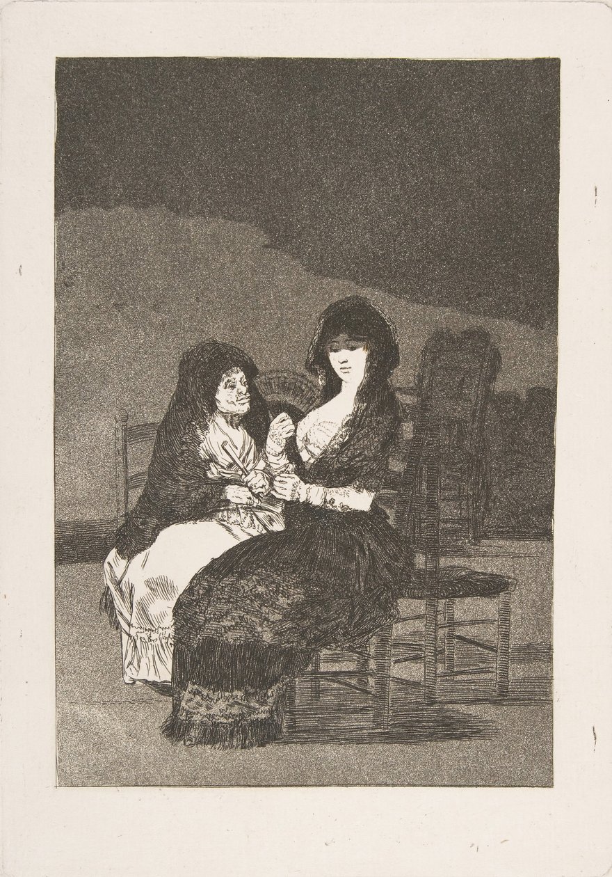 15. tábla Los Caprichosból: Szép tanácsok Gyönyörű tanácsok, 1799. alkotó: Francisco de Goya