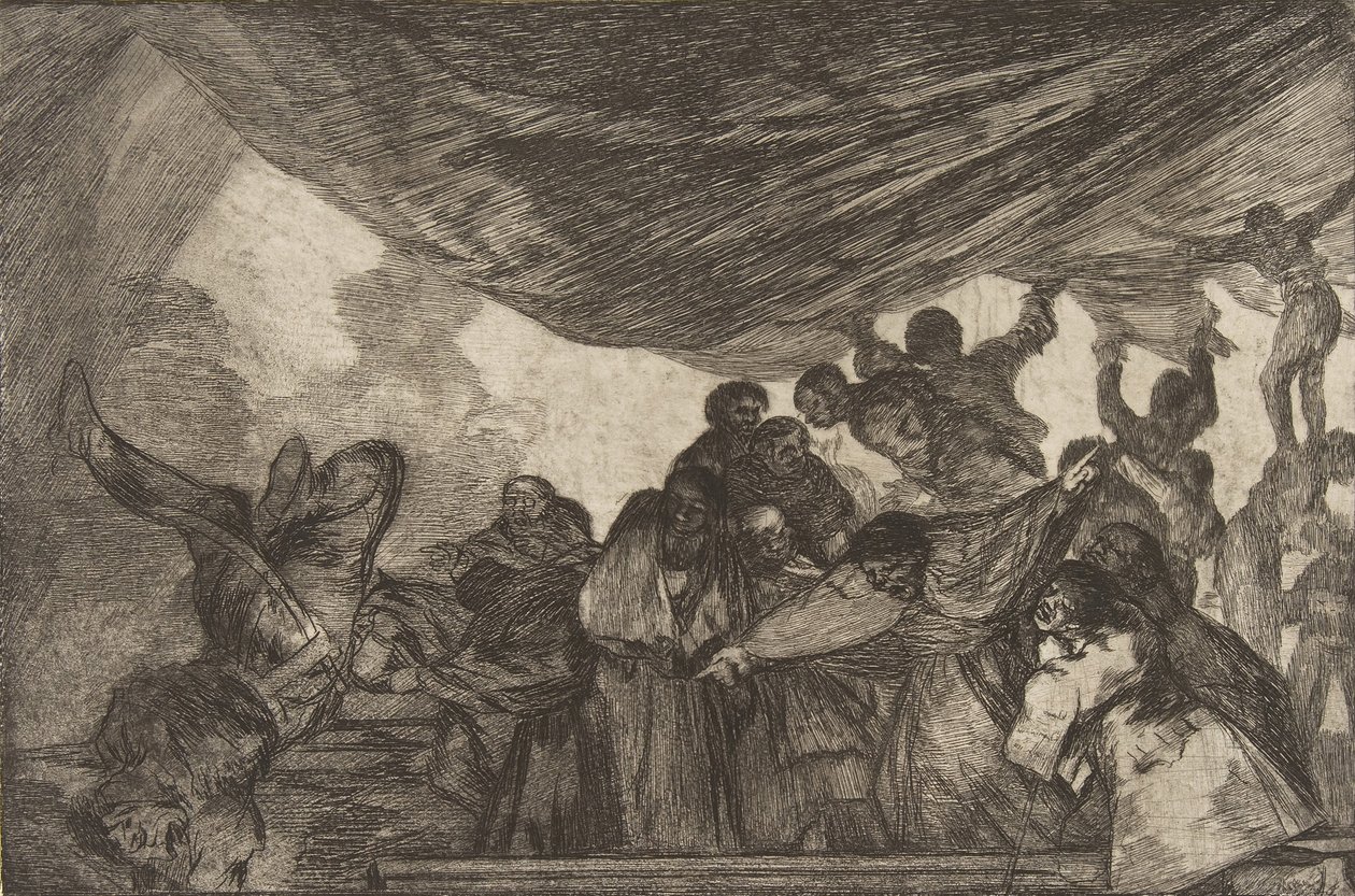 15. tábla a Disparatestől: Clear Folly, kb. 1816-23, 1864-ben megjelent. alkotó: Francisco de Goya