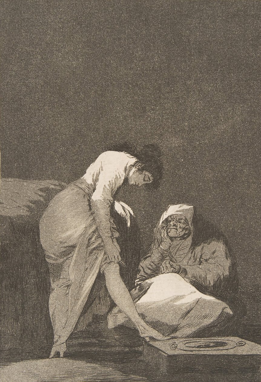 17. tábla Los Caprichosból: Szépen meg van feszítve alkotó: Francisco de Goya