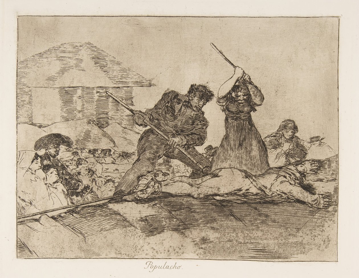 28. tábla a The Disasters of War Los Desastres de la Guerra: Rabbl...-ból, 1810, 1863. alkotó: Francisco de Goya