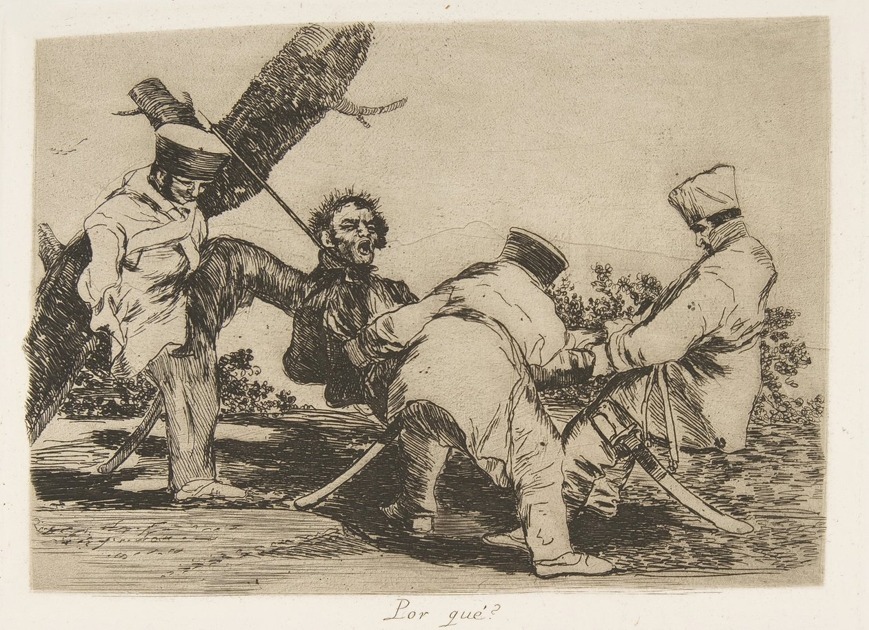 32. tábla a „The Disasters of War” Los Desastres de la Guerra-ból: „Miért..., 1810, 1863. alkotó: Francisco de Goya