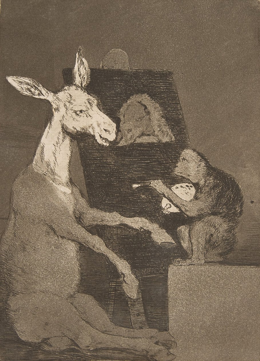 41. tábla Los Caprichosból: Se több, se kevesebb Ni mas ni menos., 1799. alkotó: Francisco de Goya