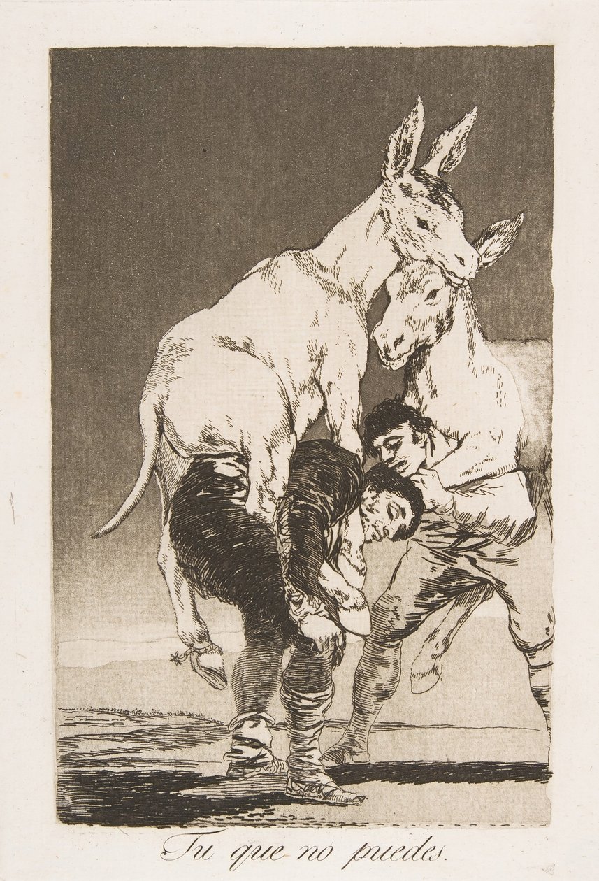 42. tábla Los Caprichosból: Te, aki nem tudsz Tu que no puedes., 1799. alkotó: Francisco de Goya