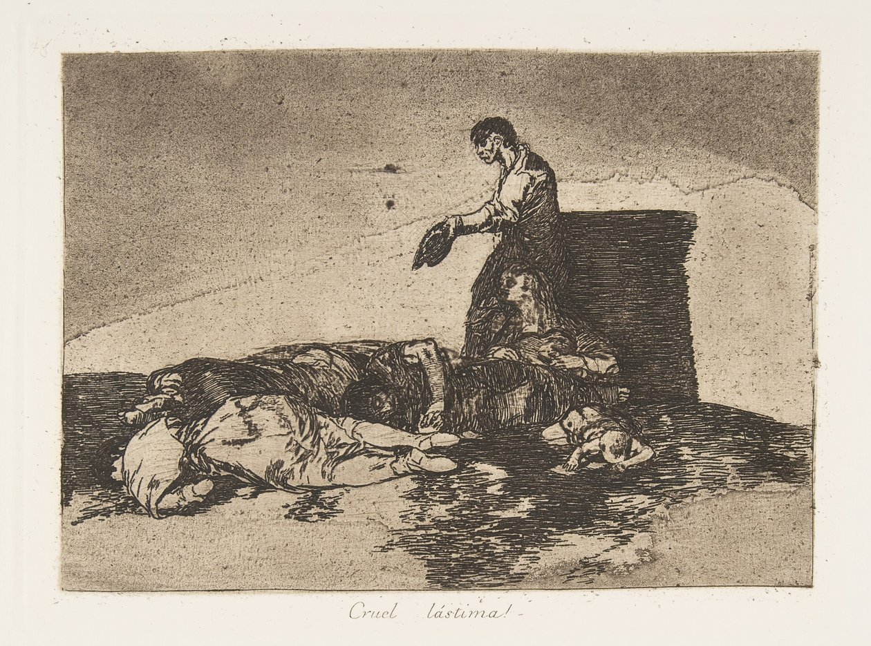 48. tábla a „The Disasters of War” Los Desastres de la Guerra-ból: „Cr..., 1811-12, 1863. alkotó: Francisco de Goya