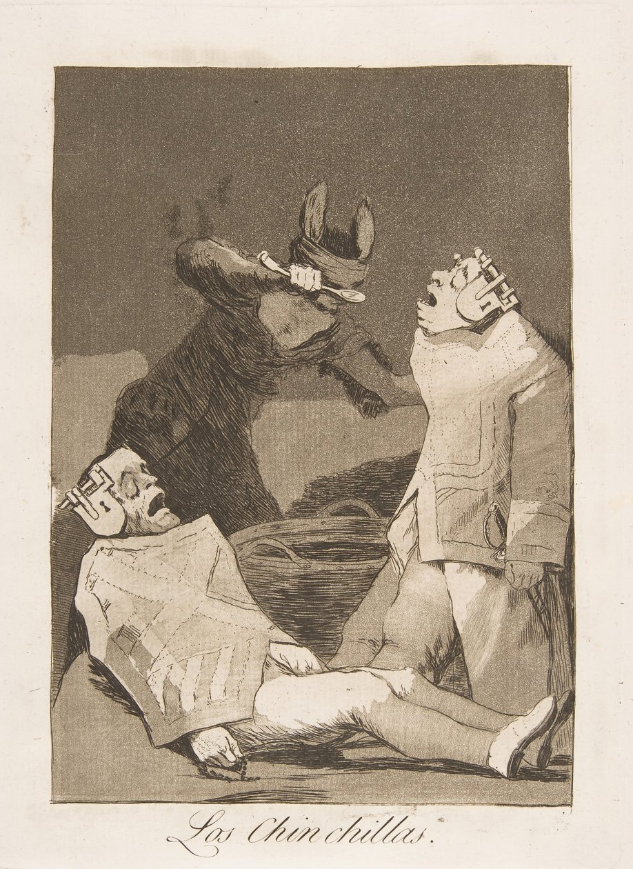 50. tábla Los Caprichosból: The Chinchillas Los Chinchillas., 1799. alkotó: Francisco de Goya