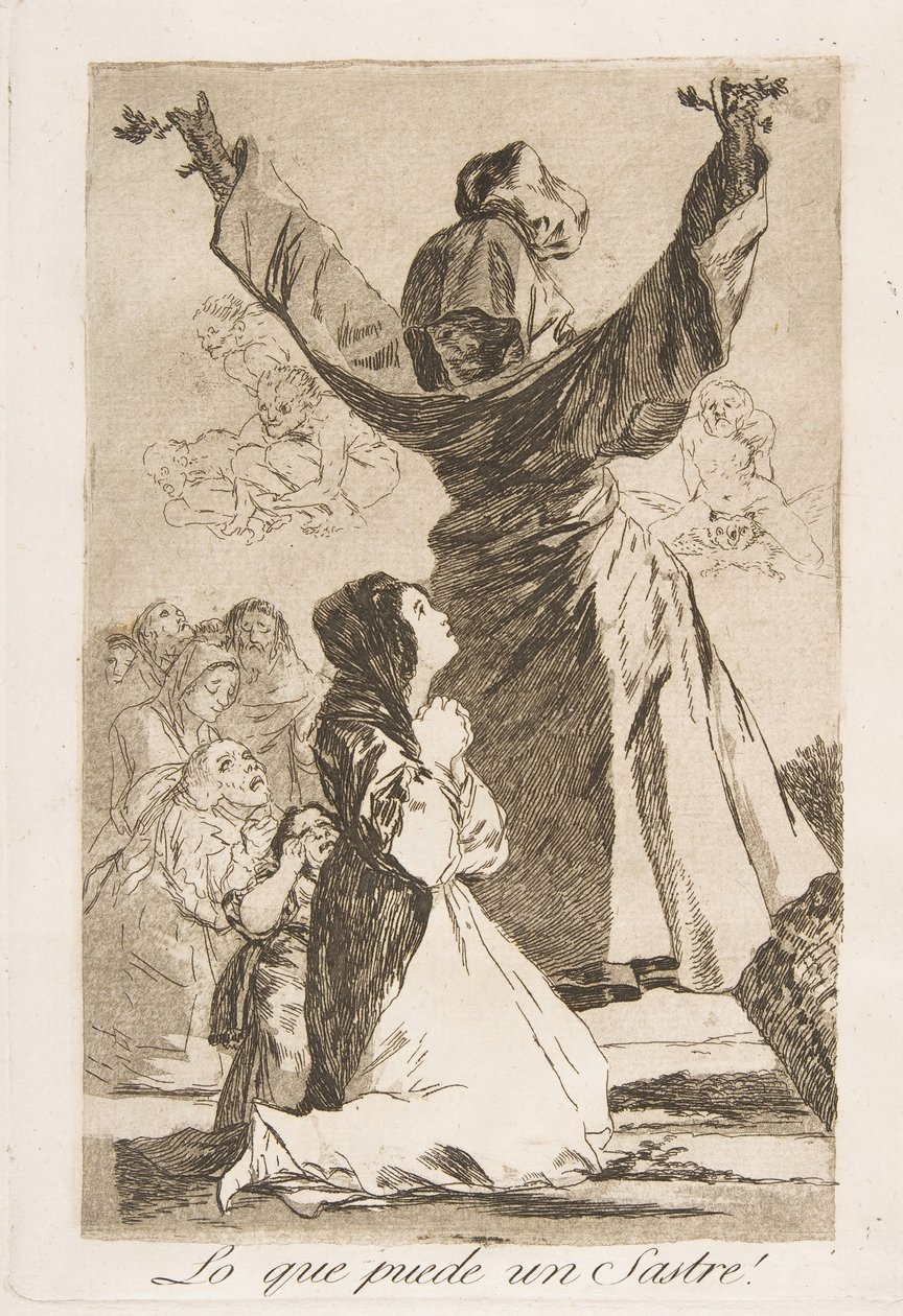 52. tábla Los Caprichosból: Mire képes egy szabó! Mit tud egy szabó!, 1799. alkotó: Francisco de Goya
