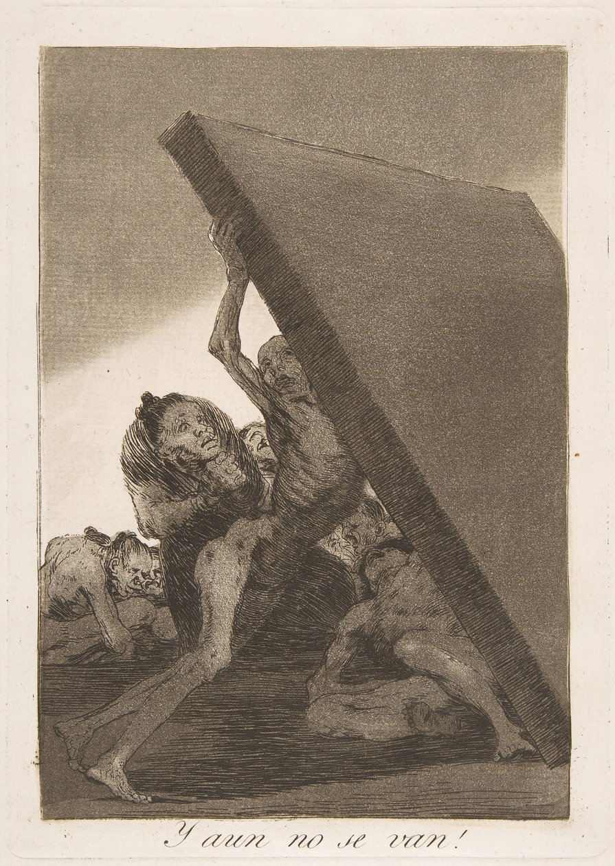 59. tábla Los Caprichosból: És még mindig nem mennek! Y aun no se van!, 1799. alkotó: Francisco de Goya
