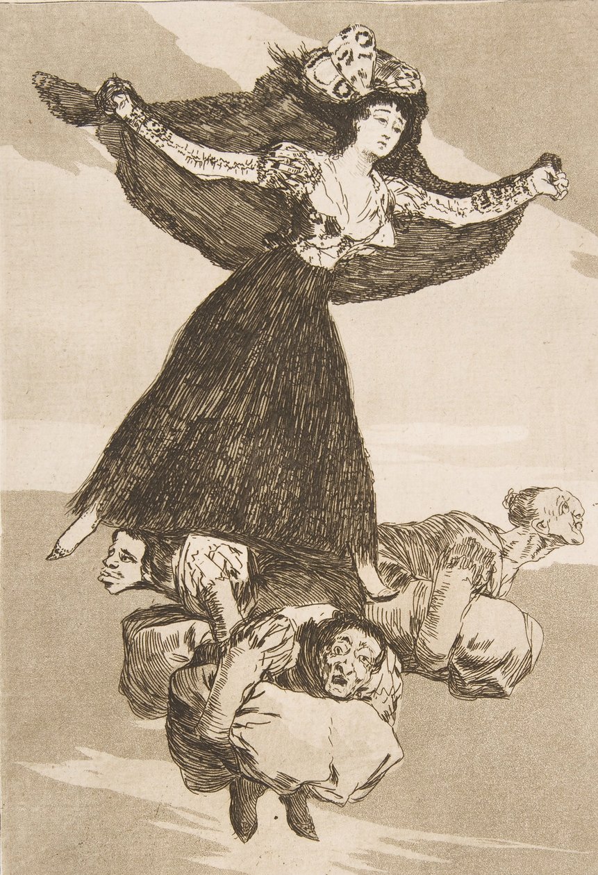 61. tábla Los Caprichosból: Volaverunt., 1799 repültek. alkotó: Francisco de Goya