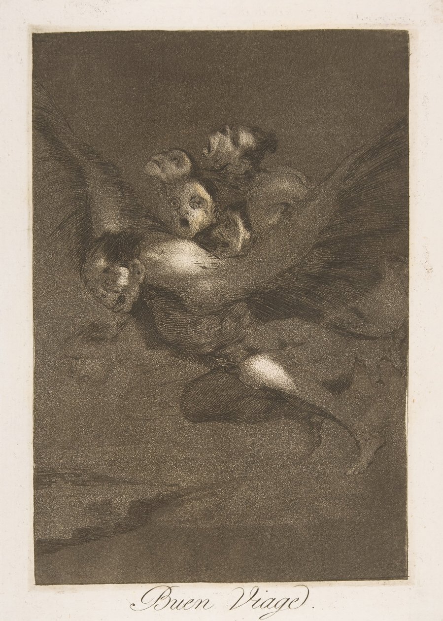 64. tábla Los Caprichosból: Bon voyage Bon Voyage., 1799. alkotó: Francisco de Goya