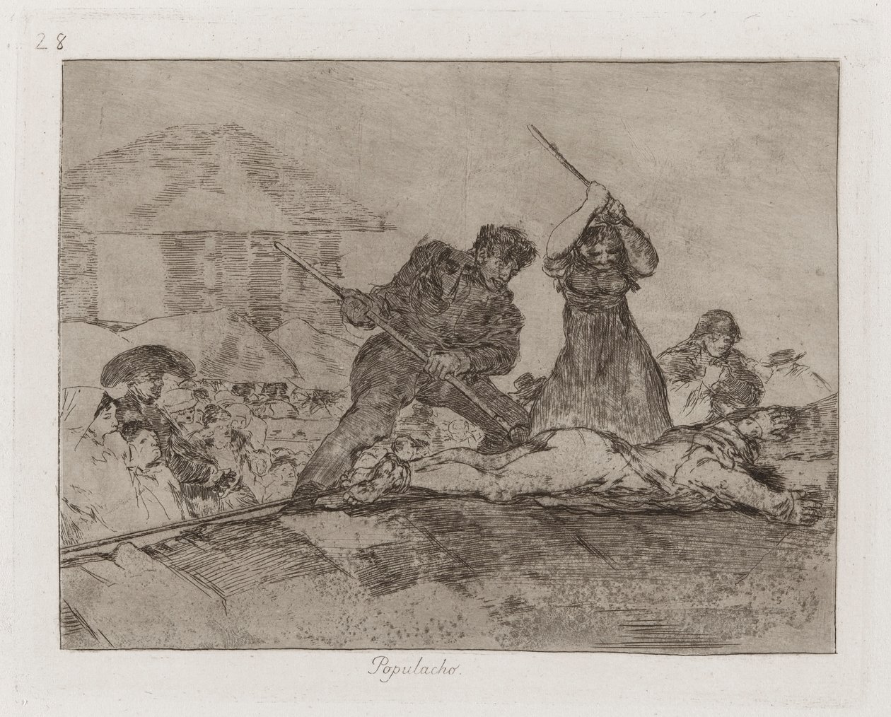 Rabble, 28. tábla a háború katasztrófáiból alkotó: Francisco de Goya