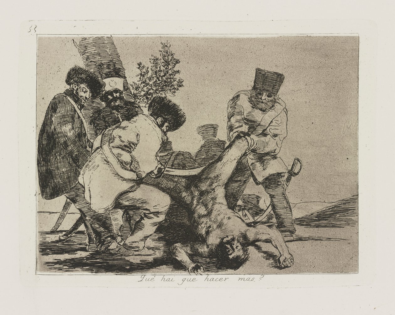 mit? többet kell tenned? (Mit lehet még tenni?), pl. 33. A háború katasztrófái című sorozatból alkotó: Francisco de Goya