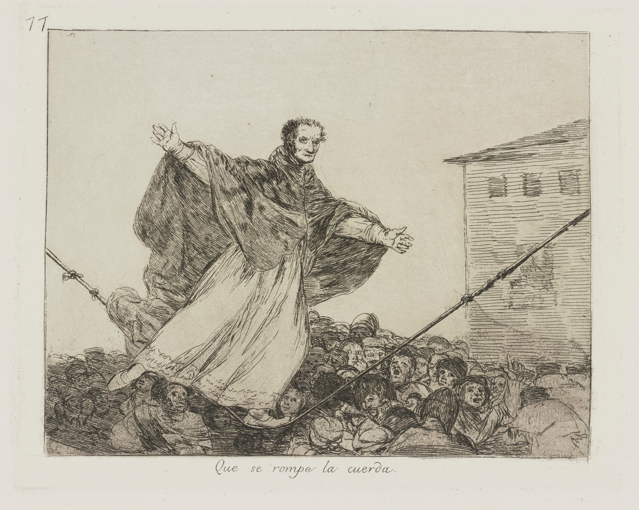 Elszakad a kötél. (szakadjon a zsinór.), pl. 77 A háború katasztrófái című sorozatból alkotó: Francisco de Goya