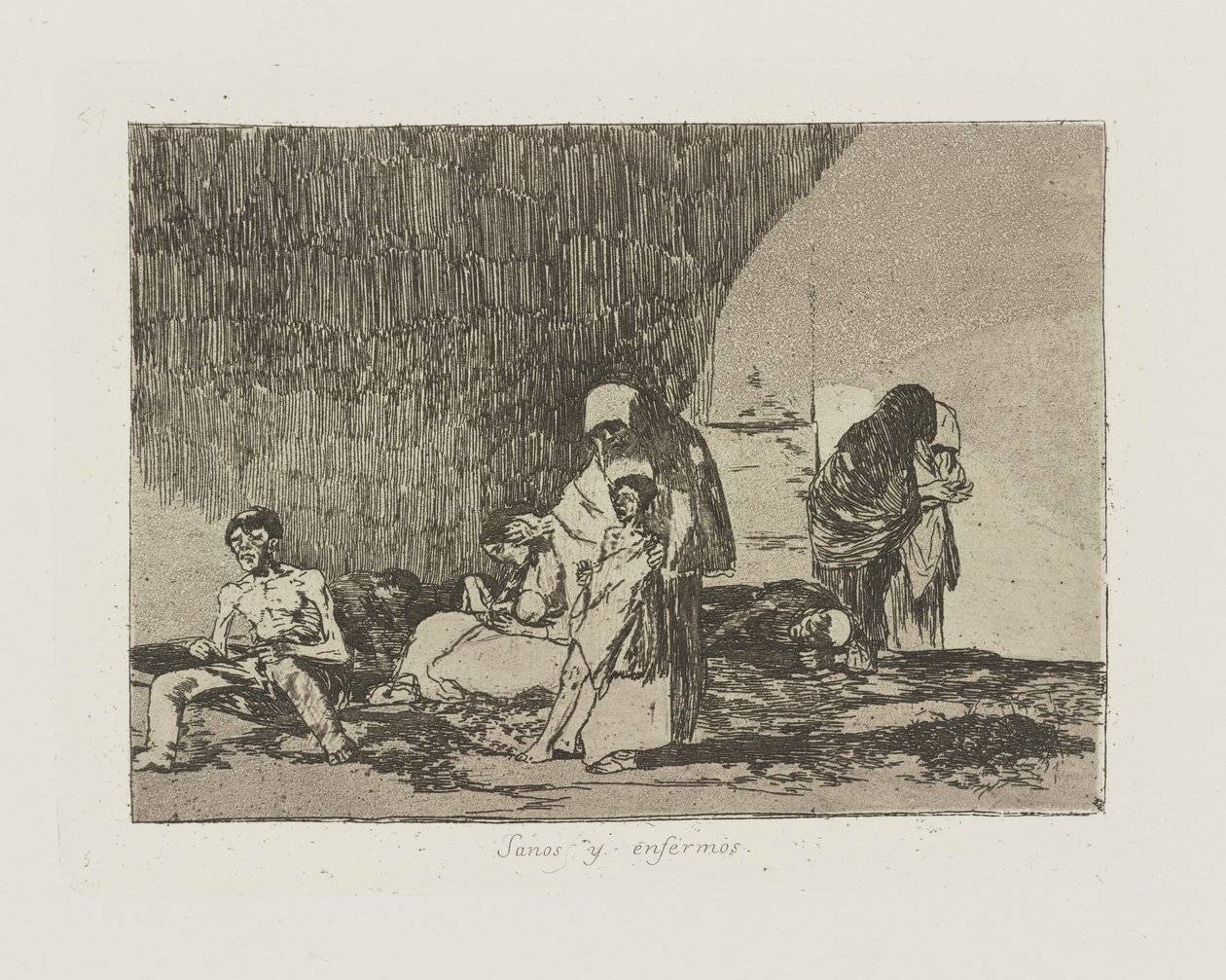 Egészséges és beteg. (Az egészségesek és betegek.), pl. 57. A háború katasztrófái című sorozatból alkotó: Francisco de Goya