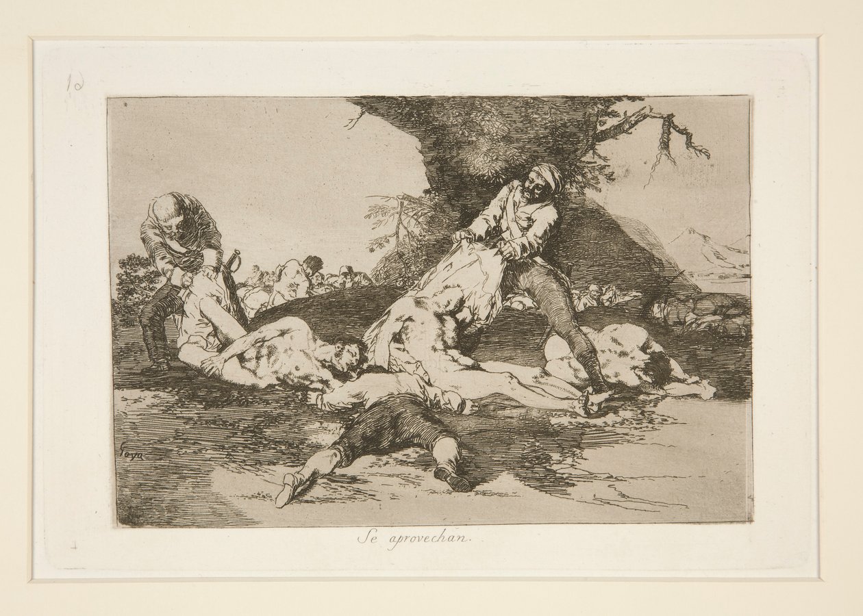 Kihasználják (They Make Use of Them), pl. 16. A háború katasztrófáiból alkotó: Francisco de Goya