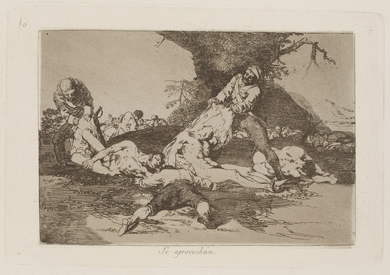 Se aprovechan (Használják őket), pl. 16 a Los desastres de la guerra (A háború katasztrófái) sorozatból alkotó: Francisco de Goya