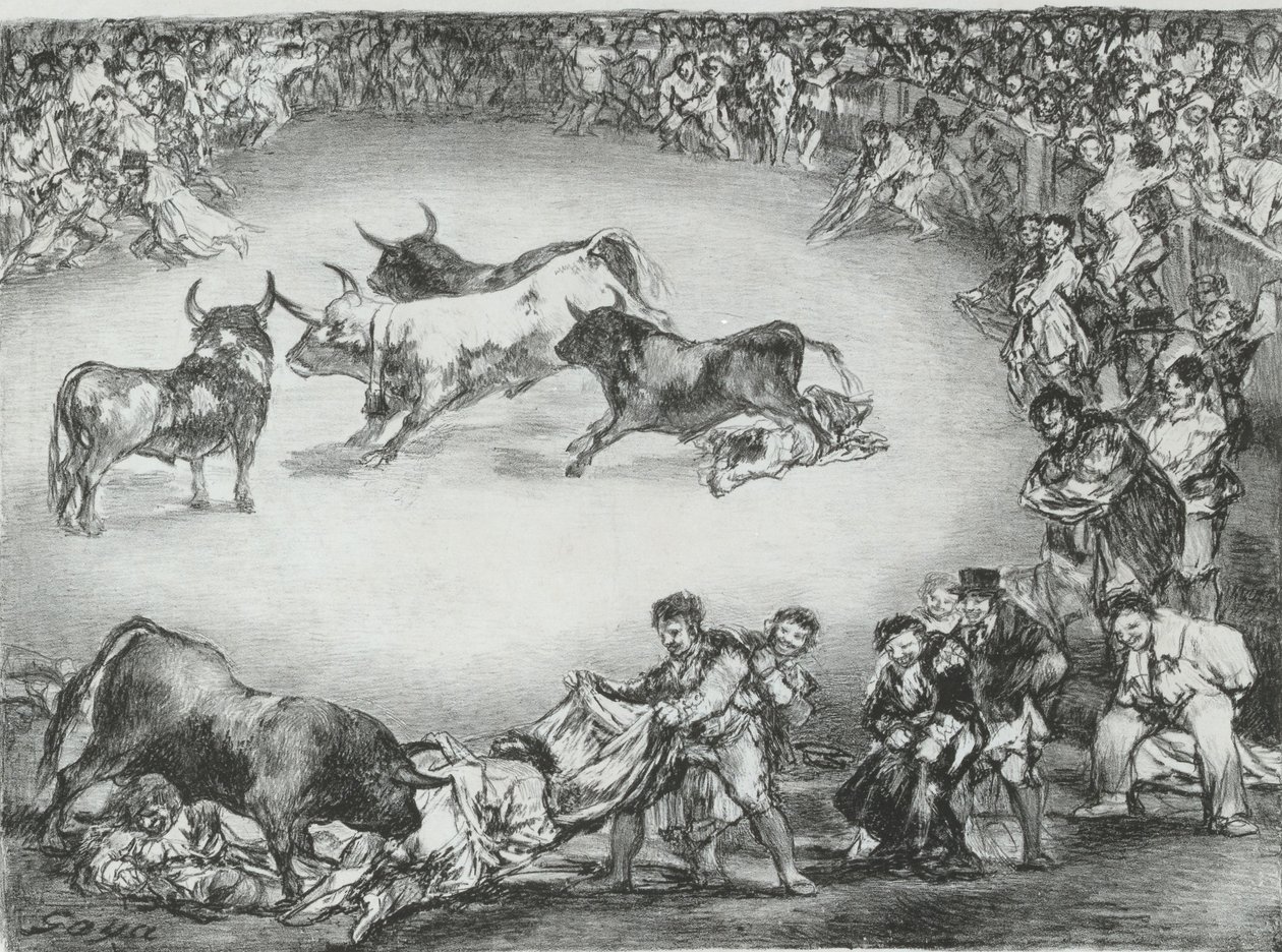 Spanyol szórakozás a „Bulls of Bordeaux”-ból, 1825., 1825. alkotó: Francisco de Goya