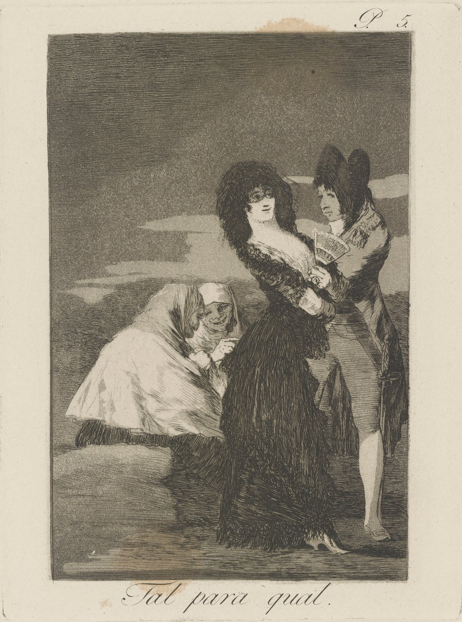 Tal para qual. (Kettő egyfajta), pl. 5 a Los caprichos sorozatból alkotó: Francisco de Goya
