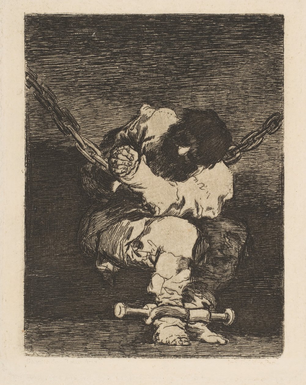 Az őrizet olyan barbár, mint a bűncselekmény. Biztonság olyan barbár, mint a bűncselekmény, kb. 1815. alkotó: Francisco de Goya