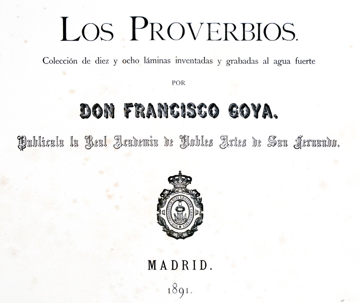 A Los Proverbios vagy Példabeszédek címlapja, 1819-1823 alkotó: Francisco de Goya