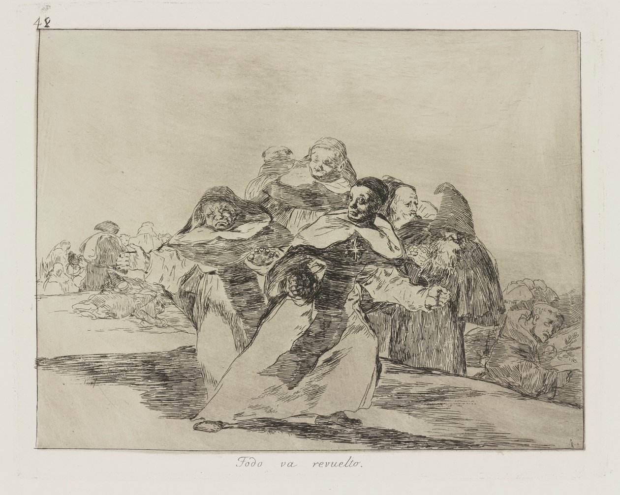 Minden összekeveredett. (Minden Topsy-Turvy.), pl. 42. A háború katasztrófái című sorozatból alkotó: Francisco de Goya