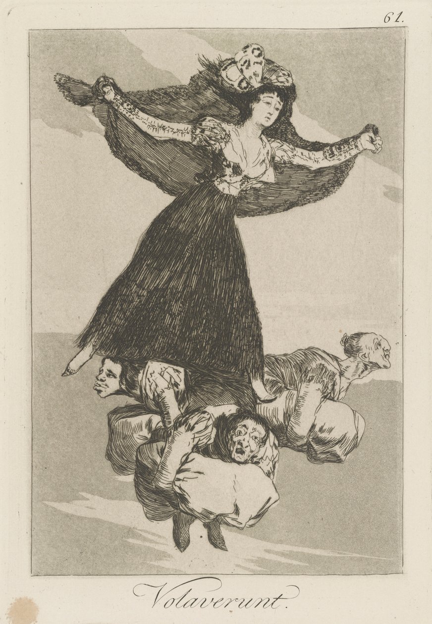 Volaverunt. (Repültek.), pl. 61 a Los caprichos sorozatból alkotó: Francisco de Goya