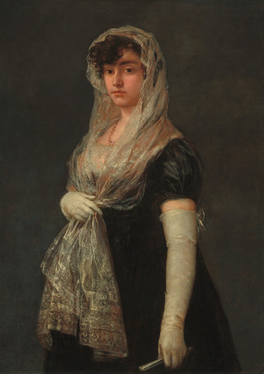 Mantillát és Basquinát viselő fiatal hölgy, c. 18001805. alkotó: Francisco de Goya