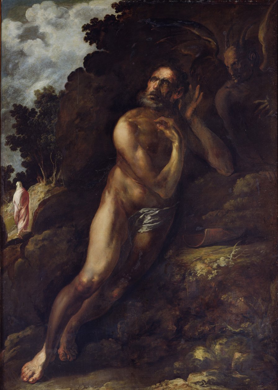 Az ördögtől megkísértett Jób, 1636 alkotó: Francisco Herrera