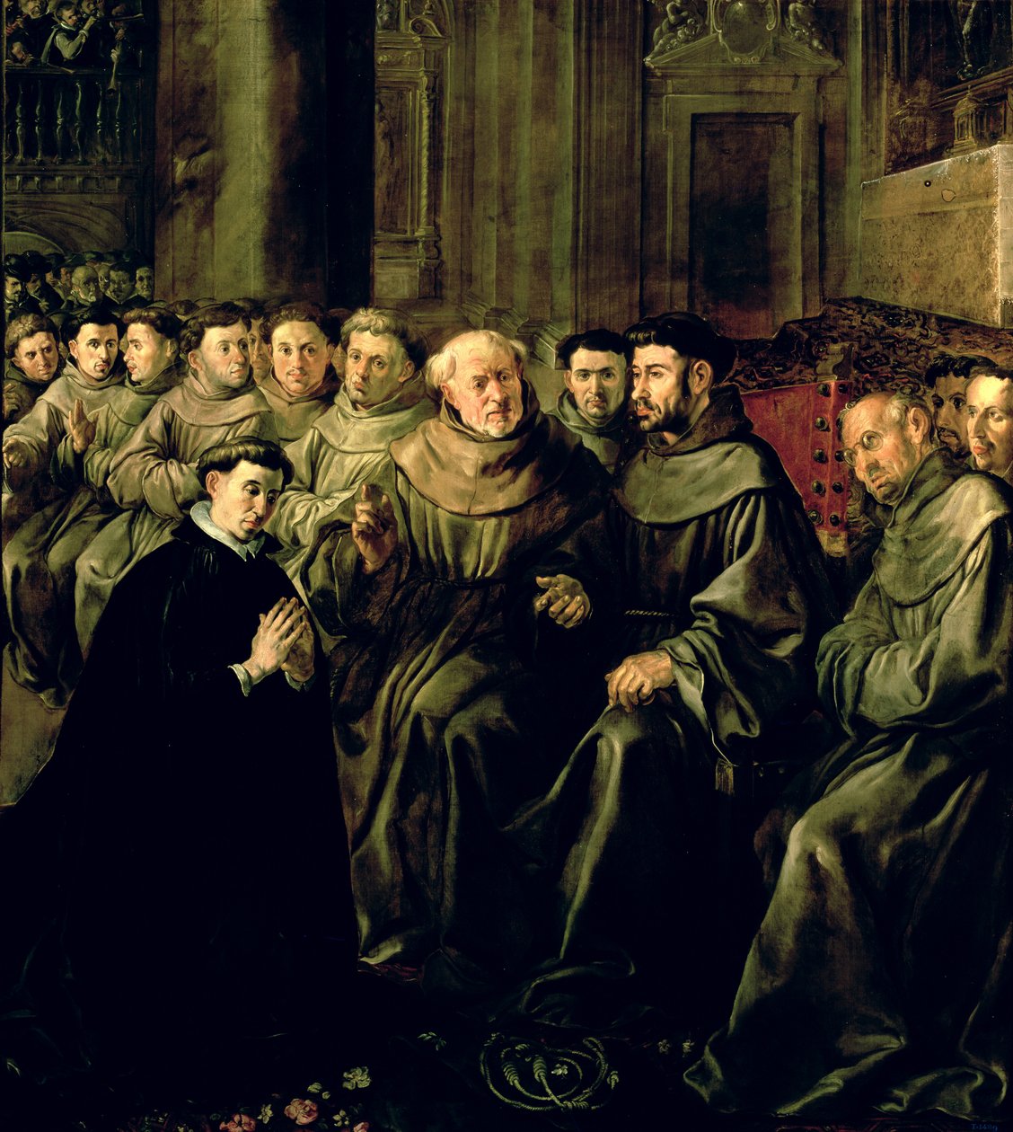 Szent Bonaventúra (1221-74) üdvözlése a Ferences Rendben, 1628 körül alkotó: Francisco Herrera