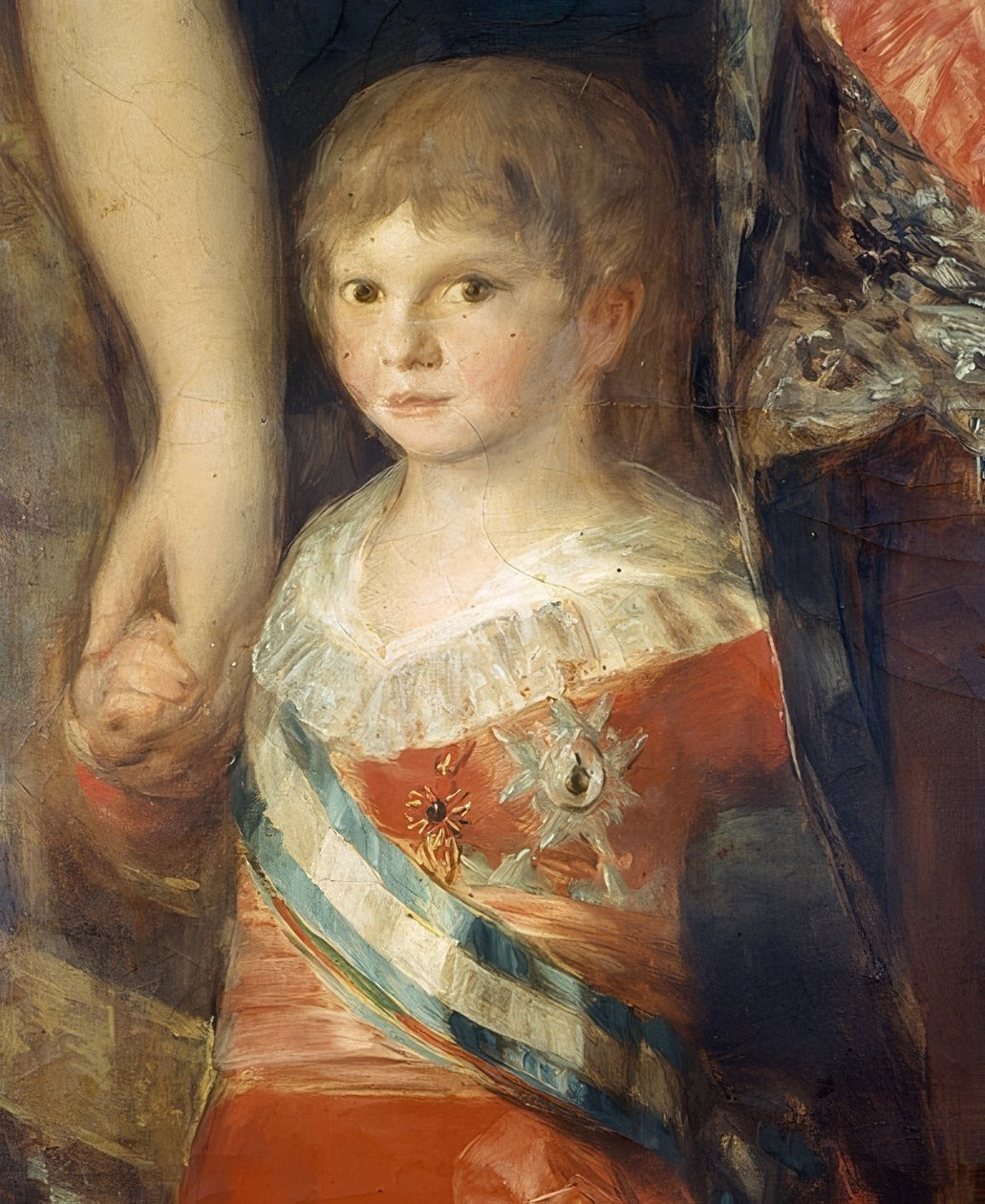 IV. Károly spanyol családja. 1800/01. Részlet: Francisco de Paula Antonio csecsemő alkotó: Francisco de Goya
