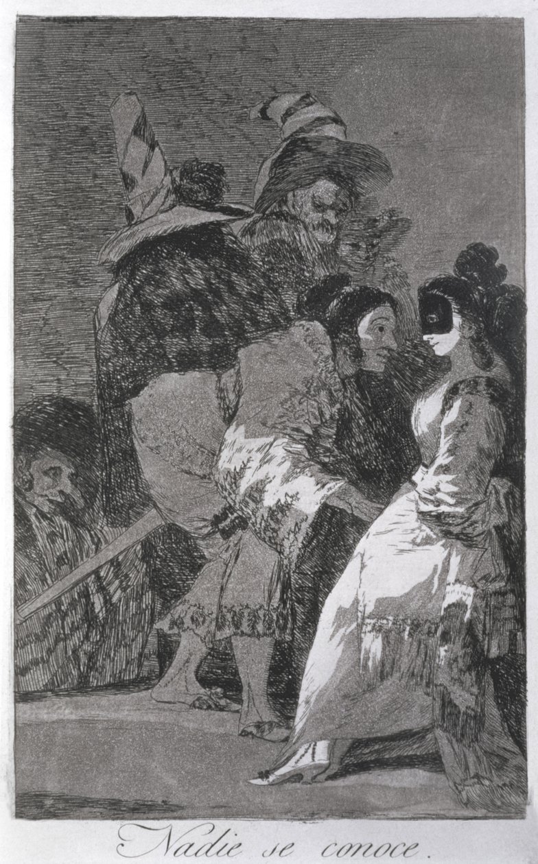 193-0082106 Senki sem ismeri magát, a „Los caprichos” 6. táblája, kocsma. 1799 (rézkarc) alkotó: Francisco Jose de Goya y Lucientes