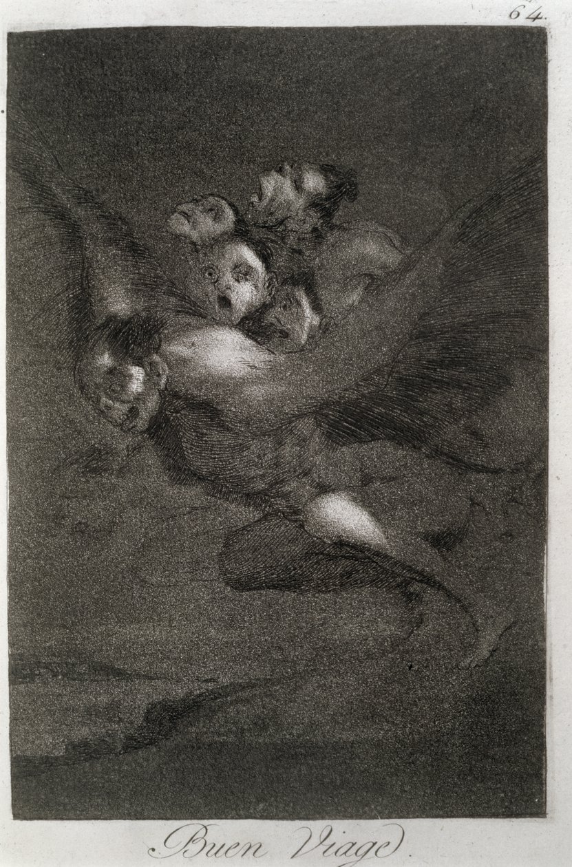 193-0082164 Jó utazás, „Los caprichos” 64-es tábla alkotó: Francisco Jose de Goya y Lucientes