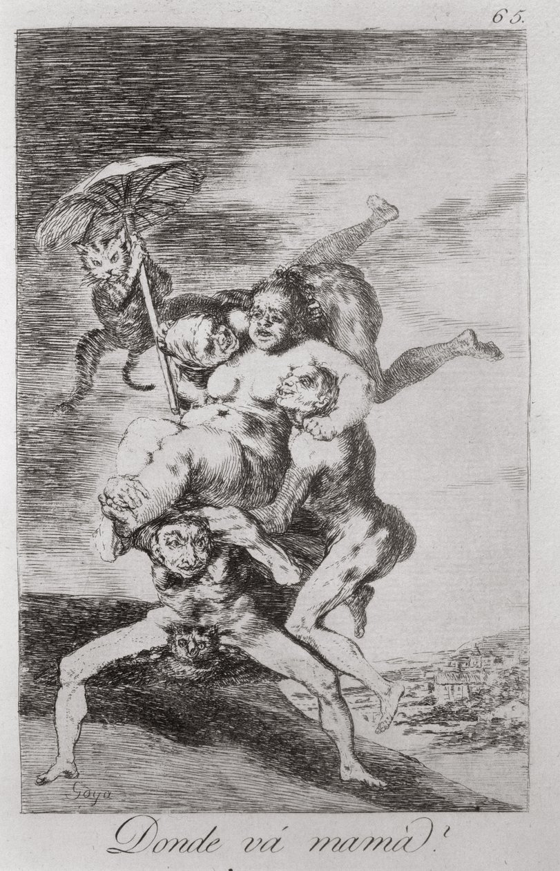 193-0082165 Merre megy anya?, „Los caprichos” 65. tábla alkotó: Francisco Jose de Goya y Lucientes