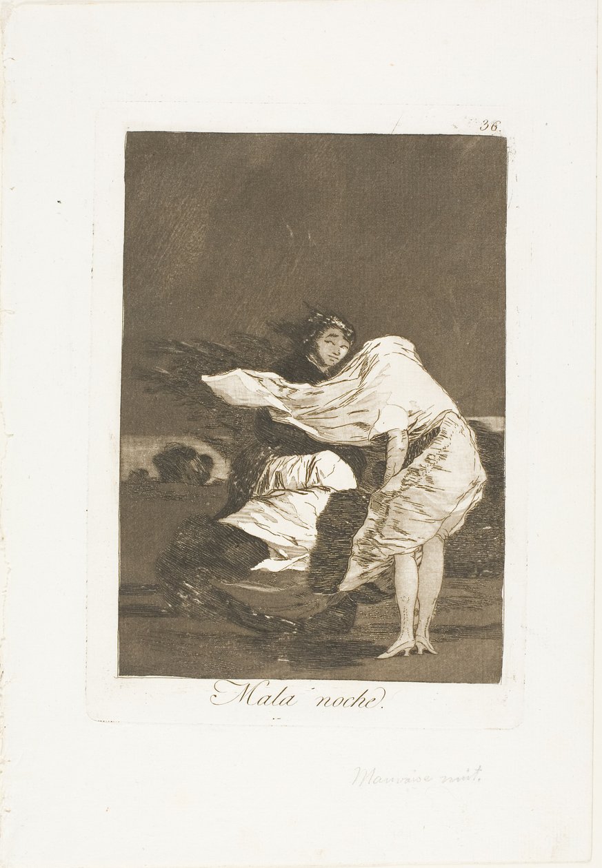 Rossz éjszaka, 36. lemez a Los Caprichostól alkotó: Francisco Jose de Goya y Lucientes