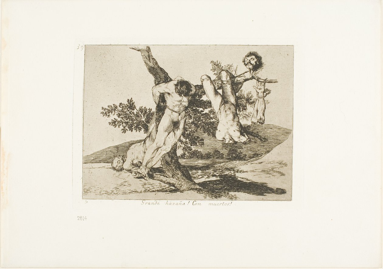 Hősi bravúr! Halottakkal!, 39. lemez a The Disasters of War-ból alkotó: Francisco Jose de Goya y Lucientes