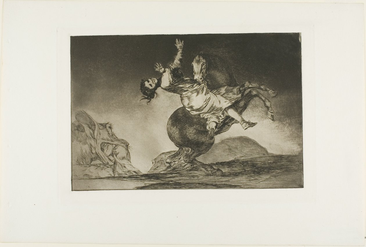 Egy nő és egy ló, hadd uralja őket valaki, tízes lemez Los Proverbiosból alkotó: Francisco Jose de Goya y Lucientes