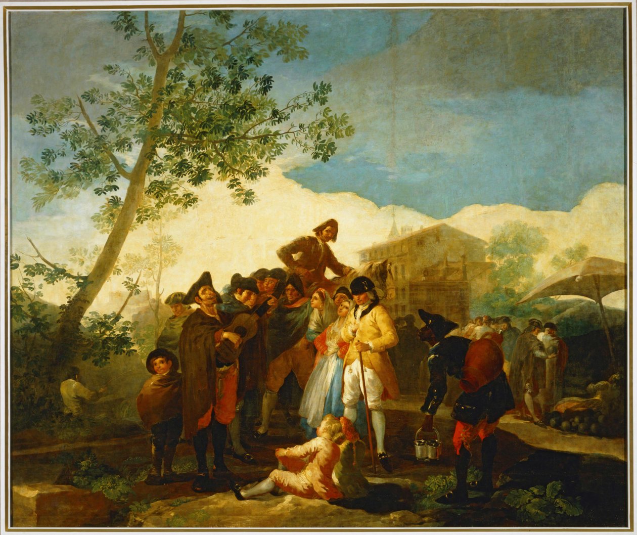Vak ember gitározik ... (festmény vászonra) alkotó: Francisco Jose de Goya y Lucientes