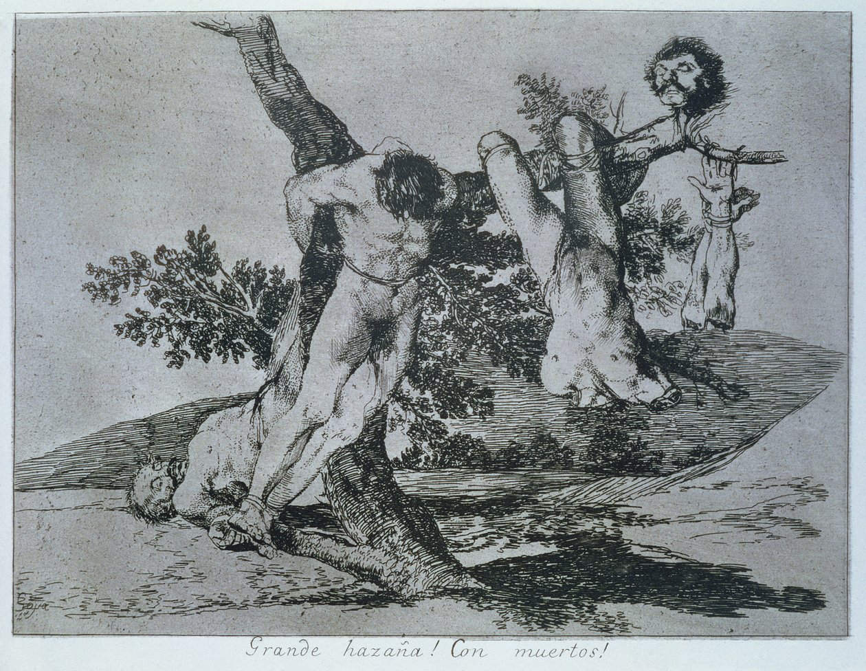 Hősi bravúr! Halottakkal!, „A háború katasztrófái” 39. lemeze alkotó: Francisco Jose de Goya y Lucientes