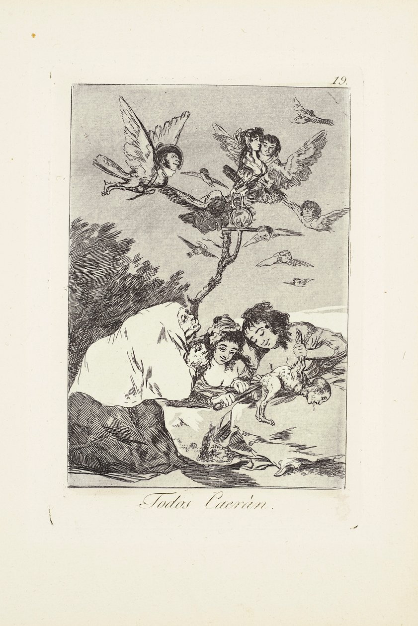 Minden fog esni (Todos Caeràn) 19. tábla innen: Los Caprichos alkotó: Francisco Jose de Goya y Lucientes